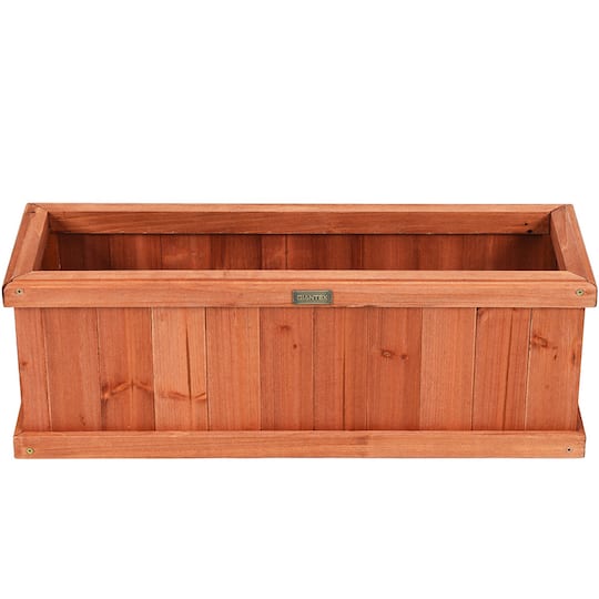 Costway Rectangular Box Garden Yard Decorative Wooden Flower Planter